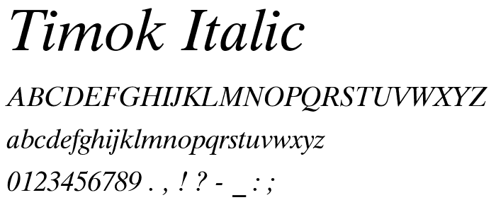 Timok Italic font